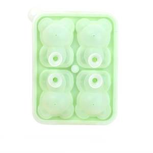 4 Grid Cute Teddy Bear Ice Cube Mold Silicone Bear Ice Mold Easy To Peel Off Refrigerator Juice Milk Coffee Ice Maker