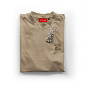 KREST Kaos Basic Beige Cream Signature Logo Regular Tshirt