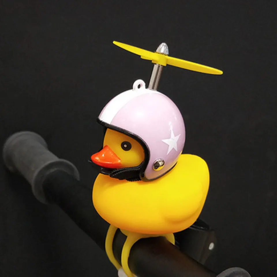 Duck with helmet for bike sale