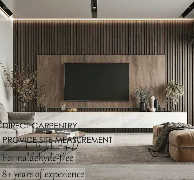 【SG Local Contractor】【Custom Furniture】Living Room Renovation /TV Console /Feature Wall / Hallway/ Display cabinet /Shoe Cabinet/ Carpentry works