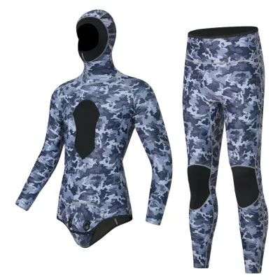 Winter Men 3MM Wetsuit Thermal Hooded Neoprene Scuba Spearfishing Men Two Pieces Separate Set Diving Suit Surfing Deepwater Swimsuit