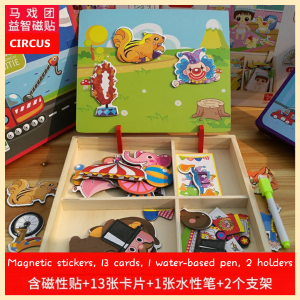 Early Education & Learning DIY Wooden 3D Magnetic Themes Puzzle Drawing Board for Child Kids Facial Features
