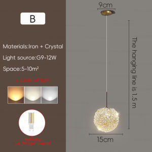 French Luxury Bedroom Bedside Lamp Dining Room Crystal Chandelier Living Room Flower Decoration Small Pendant Light