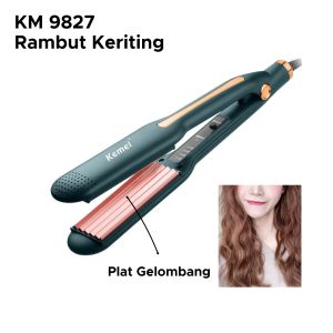 Catokan Rambut Kemei KM 9827 Profressional Straightener Pelurus Rambut