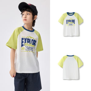 เสื้อยืดแขนครึ่งแขนเสื้อสั้นเด็กผู้ชาย Balabalaเสื้อแห้งเร็วฤดูร้อนอินเทรนด์