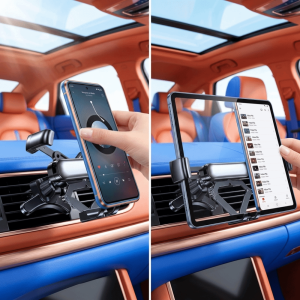PYA94 Gravity Retractable Car Phone Holder Fold-Screen Portable Gravity Retractable Car Mount Simple Installation Anti-Drop Portable Navigation Mount Daily Road Navigation