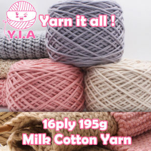 YIA 16ply Chunky yarn Soft Milk Cotton sewing thread crochet knit wool 16 Stands 195g Cky A 1