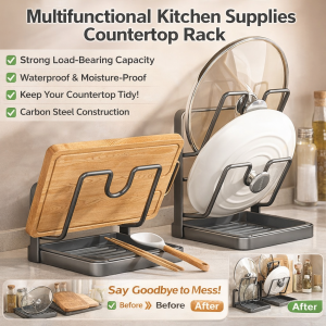 Shelf Multi-purpose Carbon Steel Chopping Board Strong Load-bearing Adjustable Height Durable