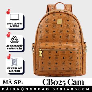 Balo Da Thời Trang Balô da Lv Da Pu Cao Cấp Balo mc Cặp Đi Học Đi Chơi Balo Đựng Laptop 14 Inch CATTIE CB038