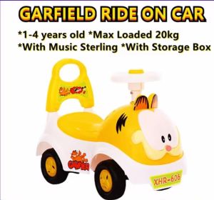 GARFIELD KIDS RIDE ON CAR PUSH WALKER TOYS WITH ENGLISH MUSIC & HORN BB & LIGHTING**FREE BATTERY**