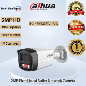 Dahua IP CCTV Camera 2MP/4MP Smart Dual Light Fixed-focal 30M Lighting Bullet Camera WithAudio Full color Network Camera