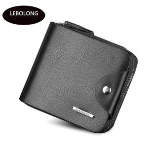 Men Wallet Zipper Hasp Notecase Clutch Leather Cards Holder Money Bags Fashion Casual Male with Coin Pocket