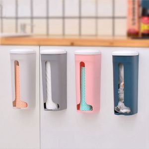 NIGHT PU Creative 1 Pcs Removable Hanging Plastic Bag Storage Garbage Bag Bathroom Organizer Box Storage Rack Cotton Pad Container Kitchen Accessories