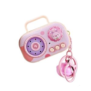 Vintage Style Mini Music Recorder Cartoon Music Box Keychain Featuring Builts In Music Box And Recording Capabilities