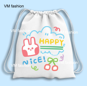 Tas Serut dan Totebag Kanvas Motif Karakter Cute Bahan Kanvas Tebal Premium