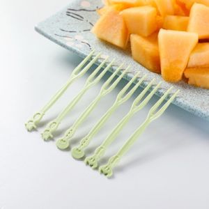 50pcs/set afternoon tea fork plastic fruit fork disposable tableware fruit fork