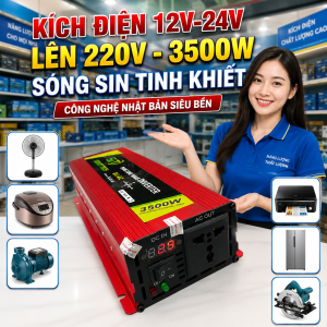 Kích Điện SMART 3500W Công Suất Lớn Sóng Sin Tinh Khiết - Bộ Đổi Nguồn 12V 24V Lên 220V Đa Năng