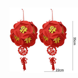 YESPERY โคมไฟจีน4ชิ้นโคมไฟสีแดงนำโชคมาตกแต่งงานเลี้ยงปีใหม่โคมไฟลูกบอลจี้2025เทศกาลการตกแต่งบ้านของประดับแขวน