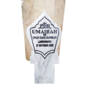 Nisan makam marmer cetak nama patok tancap