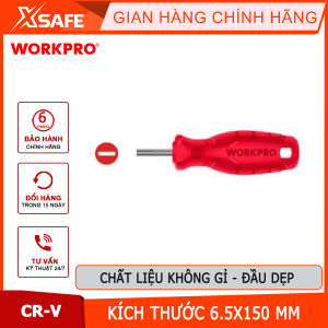 Tua vít đầu dẹt kích thước 6.5x150mm thép hợp kim CR-V Workpro - WP22104