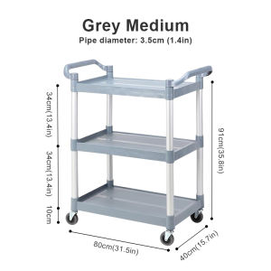 3 tier utility kitchen trolley cart organizer heavy food trolley Hotel Multifunctional PVC push cart with 4 wheels