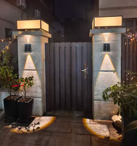 Solar LED Wall Light Outdoor Gate Lighting Waterproof Up Down Lights Garden Decoration Auto Sensor Stairs Fence Corridor Warm Lamp