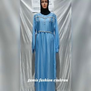 189 MAXI SLEBE HUMAIRA/MAXI DRESS APLIKASI MUTIARA TEMBAK SEPERTI DI FOTO/MAXI KONDANGAN CANTIK REAL PIC