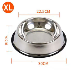 Pet Dog Cat Stainless Steel Bowl Non-slip Durable Food Bowl Water Bowl 6 size Multipurpose Puppy Kitten Small Animal