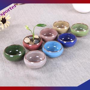 Sporter น่ารักน้ำแข็ง-รอยแตกเคลือบดอกไม้เซรามิกฉ่ำชาวไร่มินิพืชหม้อตกแต่งบ้าน