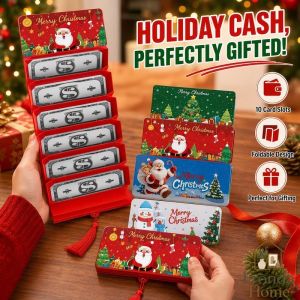 Christmas Money Envelope Foldable Cash Holder Card Gift Pack Of 5 Paper Wallet Party Favor