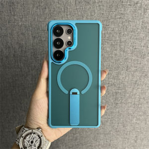 Four Corner Anti-Drop 360 Rotating Stand Bracket Case For Samsung Galaxy S25 Ultra S24 Plus Magnetic Armor Cover For Magsafe