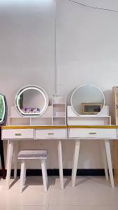 Nordic Small Apartment Solid Wood Dressing Table Flip Makeup Mirror Multi-Functional Dresser Simple Fashion Mini Makeup Table