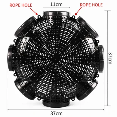 New 8 Hole Eel Trap Cage Bottom Fishing Trap for Fish Shrimp Crab Catching Durable Fishing Cage