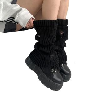 Womens Lolitas Knit Long Socks Holes Leg Warmers Harajuku Booties Socks Winter Warm Ankle Heap Socks