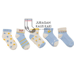 Kaos Kaki Bayi Anak Perempuan Panjang Motif Katun Import Isi 5