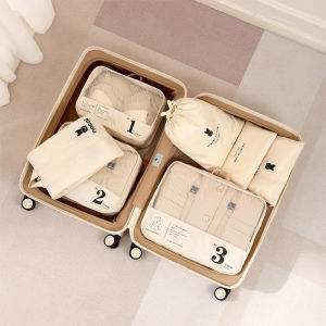 7Pcs travel organizer luggage suitcase pouch Foldable Waterproof Set Travel Thickened zip storage bag Suitcase Bag