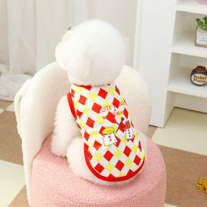 DY Loving Pet Vintage Poker Style Shirt Kitten Puppy Plaid Decoration Outfit Poodle Shihtzu Teddy Cat Breathable Clothing
