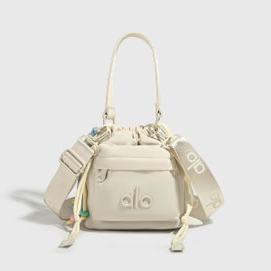 Drawstring Bucket Bag Thin Wrinkle Resistant Nylon Compact Capacity For Afternoon Dating Outdoor Errands