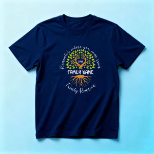 2026 Family Reunion Family Tree Custom Text Print Tee Summer Men Casual Short Sleeve Cotton Streetwear Family Clothes