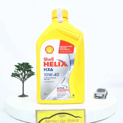 Shell Helix HX6 SAE 10W-40 1 Liter Api SP Oli Mobil Mesin Bensin Pelumas Synthetic Active Cleansing Technology Original