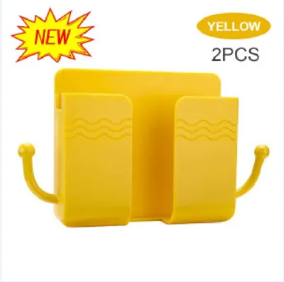 Fast Delivery 2pcs Wall Mounted Organizer Storage Box Remote Control Mounted Mobile Phone Wall Holder Charging Multifunction Holder Stand