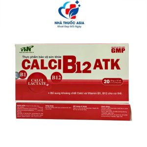 Thực phẩm bảo vệ sức khỏe CALCI B12 ATK Bổ sung khoáng chất Canxi và Vitamin B1 B12 cho cơ thể. | - 20 gói x 10 ml.