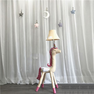 Cute cartoon floor lamp childrens room bedroom bedside living room unicorn standing floor lamp
