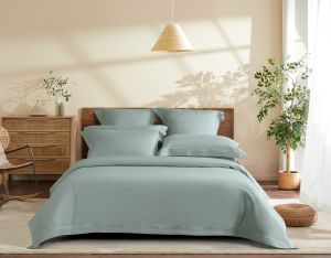 MOCOF FOG BABY BLUE LINE 100% Genuine 5 in 1 Luxury Tencel 1600TC Bedsheet Quilt Cover Set Cadar Queen Set