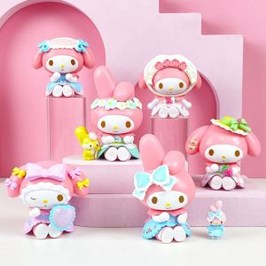 Bộ 6 Mô Hình Melody Phiên Bản Búp Bê Mèo Màu Hồng Đáng Yêu Mô Hình Cao 8cm Thích Hợp Decor Trang Trí