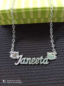 Kalung nama titanium anti karat necklace custom lapis emas ukir name fashion aksesoris wanita