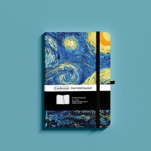 A5 Van Gogh Bullet Dotted Journal Hardcover Bujo Starry Night 160gsm Notebook Grid Dot Ultra tebal