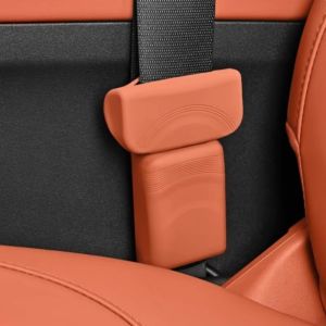 LUZMAR Durable Car Seat Belt Socket Cover Protective Cover Anti-Scratch Design Button Protective Case Universal Silicone Car Safety Seat Belt Cover Car Interior