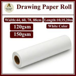 White Drawing Paper Roll 120gsm 150gsm Thick Art Surface For Painting Sketching Children Easel Crafting W44 60 78 88cm L10 15 20m Durable Kindergarten Preschool Activity Wall Poster Board Blueprint Plotter Banner Scroll Sketchbook Material