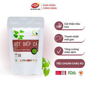 Bột Diếp Cá Quảng Thanh 100% Nguyên Chất Sấy Lạnh Gói 100gr - Hỗ trợ táo bón trĩ mát gan giảm mụn